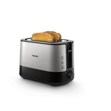 Philips Toaster – 2 Toastschlitze, 7 Stufen, Brötchenaufsatz, Auftaufunktion, Abschaltautomatik, Liftfunktion, schwarz (HD2637/90)