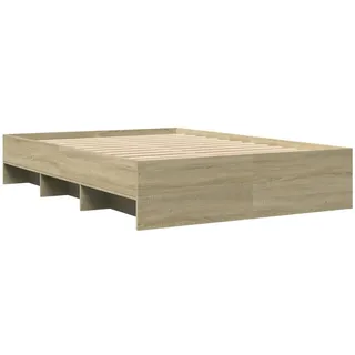 vidaXL Bettgestell ohne Matratze Sonoma-Eiche 120x200 cm Holzwerkstoff - Braun