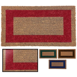 LucaHome Fußmatte für den Eingangsbereich, natürliche Kokosfaser, rutschfest, originell und elegant, für drinnen und draußen, robust für Haus, Büro, Terrasse und Garten (Rot, 33 x 60 cm)