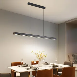 Mikeru 100CM Pendelleuchte Esstisch, Modernes Lineares Esszimmer Pendelleuchten LED mit 10%-100% Dimmbare Esszimmerleuchten Decke 3000K/4500K/6500K 3 Farben für Esszimmer, Wohnzimmer