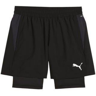 Puma teamGOAL 2in1 Short Unisex-Erwachsene Gewebte Shorts, PUMA Black-PUMA White,