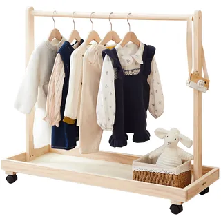 NUODWELL Baby kleiderständer für Kleinkinder, Haustier Kleiderständer für Haustiere, einfacher Kleider- und Hutständer für Kinder zum Aufbewahren von Kleidung, Puppen und Schuhen (79 * 40 * 86.5cm)