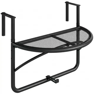 Outsunny Balkonhängetisch, Schwarz, Metall , 47x50x60 cm , Gartenmöbel, Gartentische, Balkontische