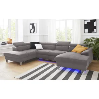 Cotta Wohnlandschaft »Komaris«, U-Form, B: 320 cm« mit Bettfunktion, Bettkasten & Licht,
