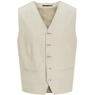 JACK&JONES Herren JPRRIVIERA Linen Waistcoat Anzugweste, Travertine/Fit:Slim FIT, 52