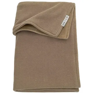 Meyco Baby Knit Basic Velvet Babydecke, gestrickte Wiegedecke (aus 80% Baumwolle und 20% Polyester, vielseitig einsetzbar, einfache Pflege, atmungsaktiv, Größe: 100 x 150 cm), Taupe