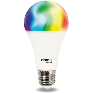 Beghelli - Smart LED-Glühbirne Dom-e E27 14W RGB-CCT WiFi, Kompatibel mit Alexa, Smart Home App, Farb- und Helligkeitsregelung, Sprachsteuerung, Einfache Installation - Weiß, 1 Stück