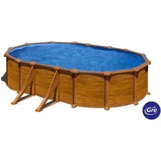 Gre Pool-Set , Braun , Metall , 375x132x610 cm , Freizeit & Co, Pools & Wasserspaß, Pools, Stahlwandpools