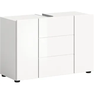 WELLTIME »Biel, Breite 82 cm, 3 Türen, 2 Einlegeböden, mit Siphonausschnitt«, (1 St.), Badmöbel, Badschrank, Schrank, Unterschrank, Bad, Badezimmer