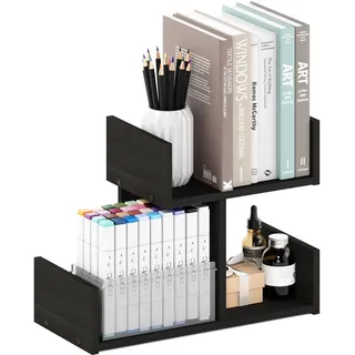 Furinno Hermite Aufbewahrungs-Organizer aus Holz für Schreibtisch-Bücherregal für Heim- und Bürobedarf,, Espresso