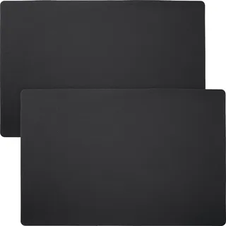 Erwin Müller Tischset, Teller-Untersetzer Lagoa im 2er-Pack in Lederoptik schwarz Größe 30x45 cm - Schutz vor Flecken und Kratzern