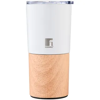 Bergner -Reisebecher aus weißem Edelstahl - Fassungsvermögen von 500 ml - Auslaufsicher - Absolut hygienisch - Fallbeständigkeit - Hält Temperatur