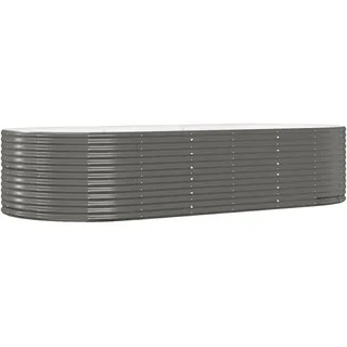 vidaXL Hochbeet Grau 291x140x68 cm Verzinkter Stahl - Grau