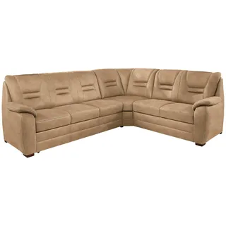 Beldomo Comfort Ecksofa , Braun, Grau , Textil , Uni , L-Form , 286x234 cm , Goldenes M , Typenauswahl, Bettkasten erhältlich, Fußauswahl, Stoffauswahl, Bettfunktion erhältlich, Hocker erhältlich, Rückenfutter , Wohnzimmer, Sofas & Couches, Wohnlandschaften, Ecksofas