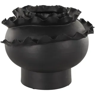 Deco 79 Abstrakte dekorative Keramikvase, Blumenvase, Blumenvase für Heimdekoration, 30,5 x 30,5 x 22,9 cm, Schwarz