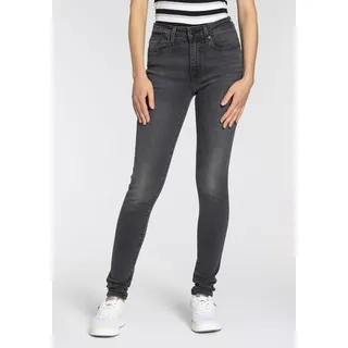 Skinny-fit-Jeans LEVI'S "721 HIGH RISE SKINNY", Damen, Gr. 25, Länge 32, schwarz (schwarz wash), Denim/Jeans, Obermaterial: 85% Baumwolle, 7% Lyocell, 6% Elastomultiester, 2% Elasthan, skinny fit lang, Jeans Skinny-fit-Jeans, mit hohem Bund