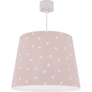 Dalber Lampe kinderzimmer, kinderlampe Pendelleuchte Hängelampe, Deckenleuchte Kinder, Deckenlampe kinderzimmer Star Light Sterne Rose Rosa, E27