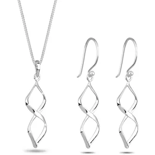 Elli Ohrring und Ketten Set "Schmuckset Spirale Form Geo 925 Sterling Silber" (), silber,