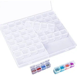 Jinlaili Plastik Aufbewahrungsbox, 56 Fächer Werkzeugbox, Aufbewahrungsboxen, Stickerei Sortierbox Klar Sortimentskasten, Schmuck Organizer Für Nägel, Strass, Perlen, Diy Handwerk