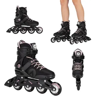 ATTABO Cyclone Alu Damen Inlineskates – Aluminium-Schiene, ABEC-7 Lager, PU-Räder 82A, größenverstellbar, für Fitness & Freizeit (38)