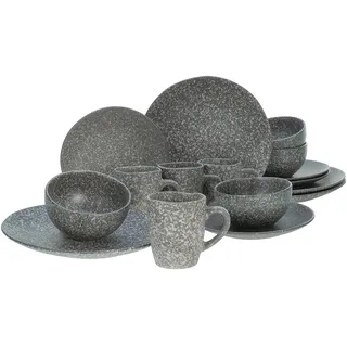 CreaTable Granit Kombiservice 16-tlg. rund mehrfarbig