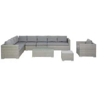 Beliani Gartenmöbel Set Loungeset grau