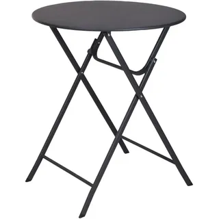H&S Decoration Balkontisch Tisch Klapptisch 60x70 cm Klappbarer Tragbarer schwarz aus Metall - Grau