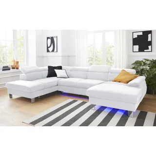 Cotta Wohnlandschaft »Komaris«, U-Form, B: 320 cm« mit Bettfunktion, Bettkasten & Licht,