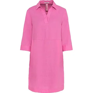 Cecil Midikleid, mit 3/4 Arm und aus Leinen, pink XL