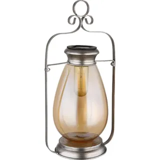 bmf-versand Solarleuchte Garten Solarlaterne Außen Retro Laterne Outdoor Außenlampe LED - Gelb/Schwarz/Silber