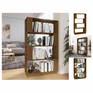 vidaXL Bücherregal/Raumteiler Honigbraun 80x25x132 cm Massivholz