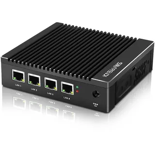 Sharevdi Micro-Firewall-Gerät Intel N3710/J3710 Quad-Core-lüfterlosesMini-PC mit 4 Anschlüssen, Intel 2,5 GbE i225 Gigabit-Netzwerkkarte AES-NI, USB 3.0/HDMI/VGA, 8 GB DDR3, 128 GB SSD