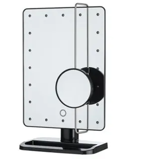 UNIQ Hollywood Schminkspiegel mit Beleuchtung & 10x Vergrößerungsspiegel - Schwarz