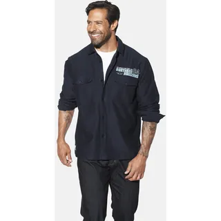 Outdoorhemd JAN VANDERSTORM "Outdoorhemd KNUTGARD", Herren, Gr. 5XL, weit, blau (dunkelblau), Obermaterial: 100% Baumwolle CO., Hemden Outdoorhemd