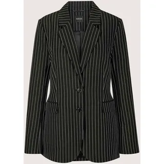 MADELEINE Jackenblazer "Blazer Longblazer mit Nadelstreifen" Streifenblazer, schwarz, wollweiß
