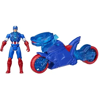 Marvel Avengers Epic World of Action Captain America Bike mit Schild-Abschuss, Figur & Spielzeug-Motorrad
