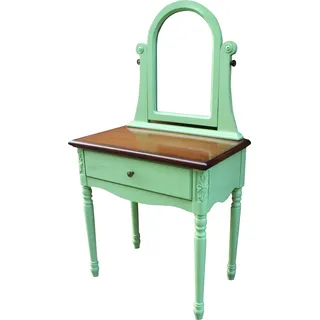 Schminktisch Spiegel Hocker Set Kommode Schlafzimmer Neu Make Up Konsolentisch - Grün