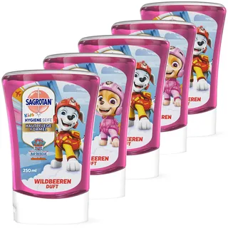 Sagrotan Kids No-Touch Nachfüller Wildbeeren – Für den automatischen Seifenspender – 5 x 250 ml Handseife