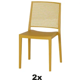 Siena Garden Stapelstuhl-Set Square 2-teilig Mustard