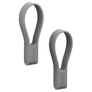 ZONE Denmark Loop Handtuchklammern, Handtuchaufhänger, Magnetische Handtuchclips, Klammern/Clips für Handtücher und Geschirrtücher, 9 cm, 2 Stück, Grau