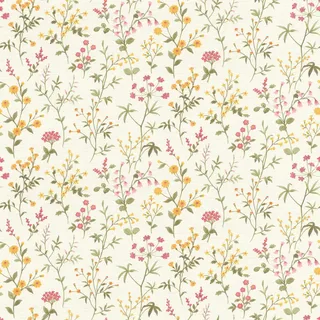 Rasch tesa Selbstklebende Tapete Blumen Daisy - Strukturierte Vliestapete Floral im Landhausstil in Gelb, Rosa und Grün - Einfaches Anbringen, Ohne Kleister - 6,00m x 0,53m