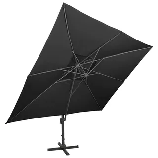 vidaXL Ampelschirm mit Doppeldach Schwarz 400 x 300 cm - Schwarz