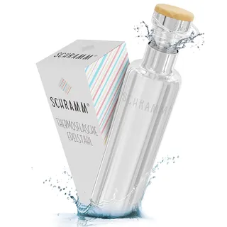 Schramm Schramm® Thermosflasche Edelstahl Trinkflasche wählbar 500, 750 oder 1000ml Isolierflasche doppelwandig Thermoflasche 100% BPA-frei Schraubverschluss Silber heiß und kalt, Größe:1000 ml