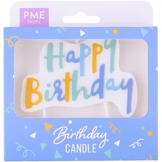 PME Kerze "Happy Birthday" – Pastellblau