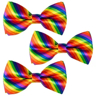 JEXOWIQ 3pcs Krawatten Für Herren,Krawatte Schmale,Fliege Herren, Krawatte Und Bow Tie Für Männer, Krawatte Halsbinde Schlips Rainbow/Regenbogen,Gay Pride,Pride Zubehör Männer