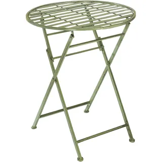 Kobolo Gartentisch Metalltisch Bistrotisch Tisch - Metall - 60cm - antique green - - Grün