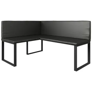 Vicco Eckbank Ravon Schwarz 120 x 150 cm , Textil , Formgebogen , 120x50x150 cm , Esszimmer, Bänke, Sitzbänke