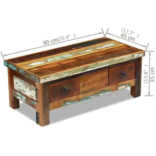 vidaXL Couchtisch M603194 Altholz 90 x 45 x 35 cm