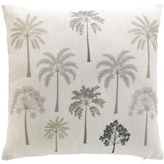 Douceur d'Intérieur, Kissen mit abnehmbarem Bezug, 45 x 45 cm, Palmea, Grün, Polyester & Leinen