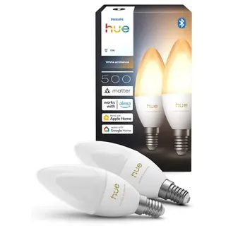 Philips Hue B39 Candle - E14 bulb - White ambiance - 2 pack